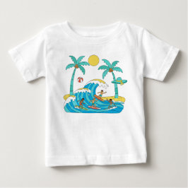 Surf & Waves – Cartoon Strand Baby T-Shirt