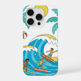 Surf & Waves – Cartoon strand cadeau telefoonhoesj iPhone 15 Pro Case