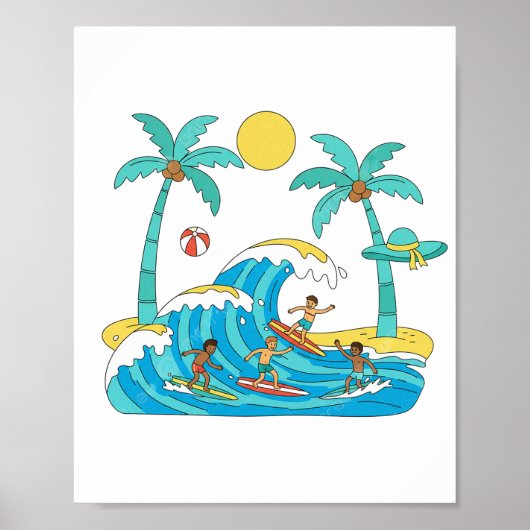 Surf & Waves Poster Paper (Semi-Gloss) (Voorkant)