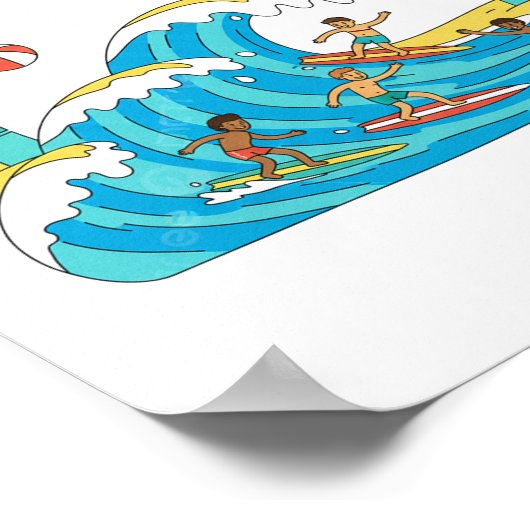 Surf & Waves Poster Papier (Halfglans) (Hoek)