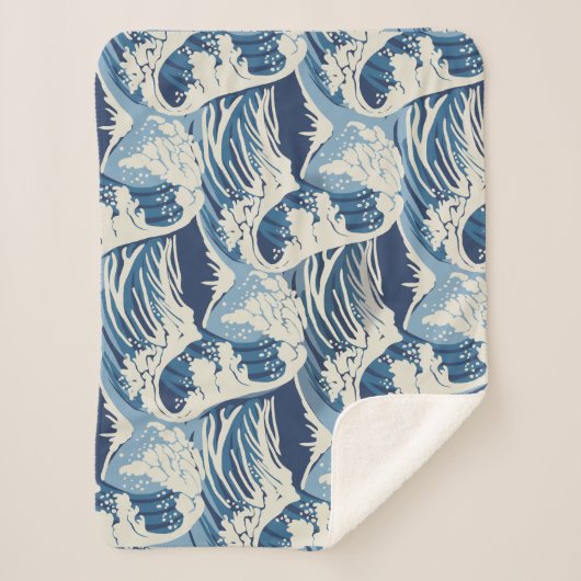  Surf Waves Sherpa Deken (Voorkant)