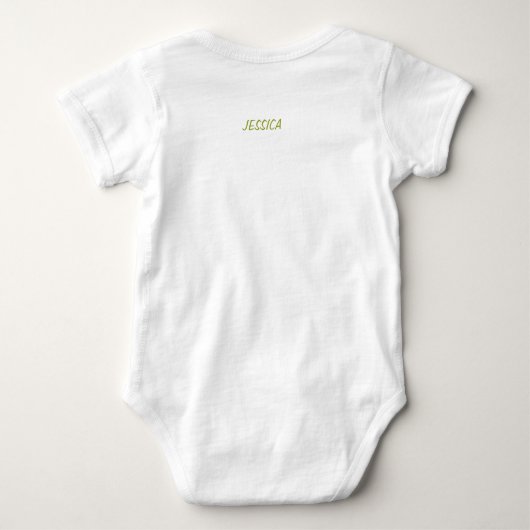SURF WAVES unisex baby met naam en jaar Romper (Achterkant)