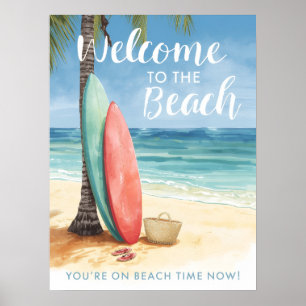 Surf Welkom op het Strand Surfplank Kust Poster