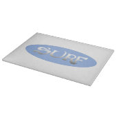 Surf Wit Blauw Ovaal Glassnijplank Snijplank (Hoek)