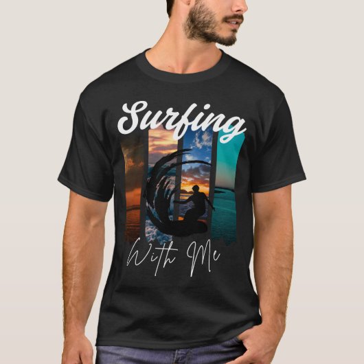Surf With Me – Retro Beach Vibes T-shirt (Voorkant)