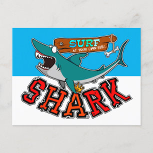 Surf with the shark feestdagenkaart