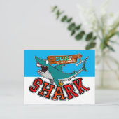 Surf with the shark feestdagenkaart (Staand voorkant)