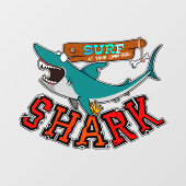 Surf with the shark raamsticker (Vel)