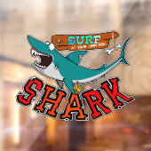 Surf with the shark raamsticker (Vel 2)