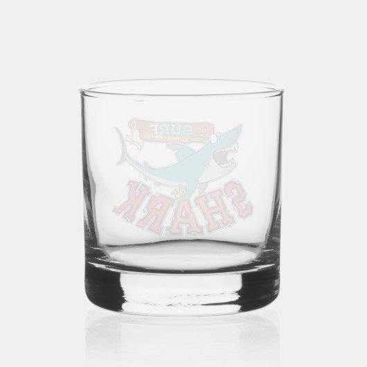 Surf with the shark whisky glas (Achterkant)