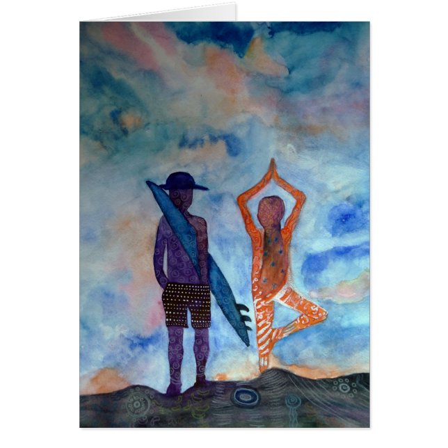 Surf Yoga Boho Beach Briefkaart (Voorkant)