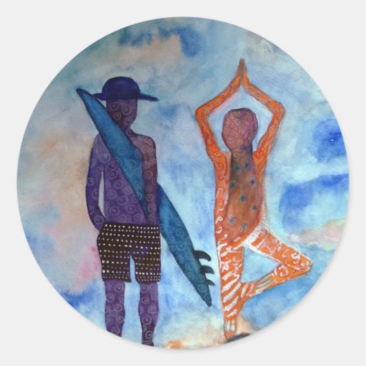 Surf Yoga Summer Sticker (Voorkant)
