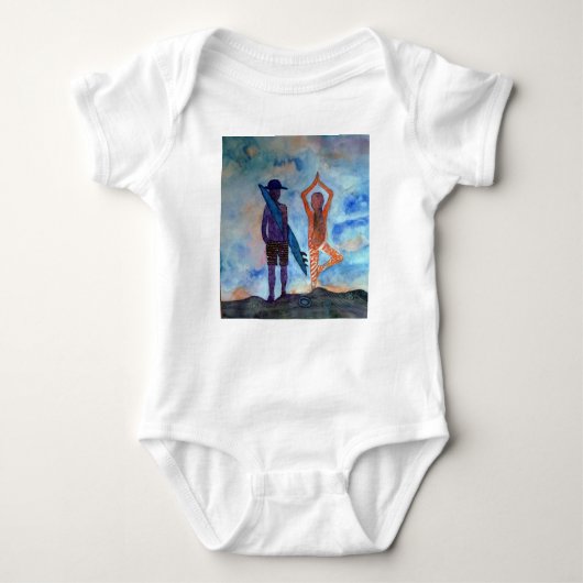 Surf Yoga Sunset Baby Jersey Bodysuit (Voorkant)