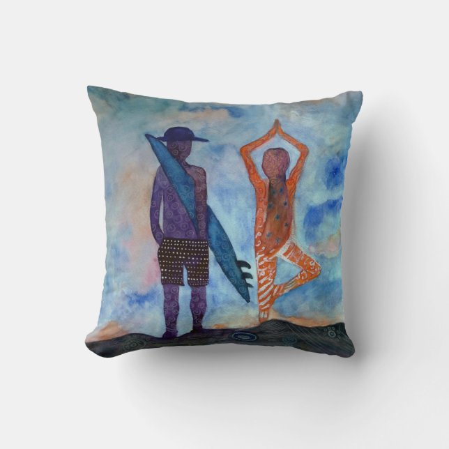 Surf Yoga Sunset Fairy Trow Cushion Kussen (Voorkant)