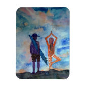 Surf Yoga Zonsondergang Fairy Tekening Kunst Fotom Magneet (Verticaal)