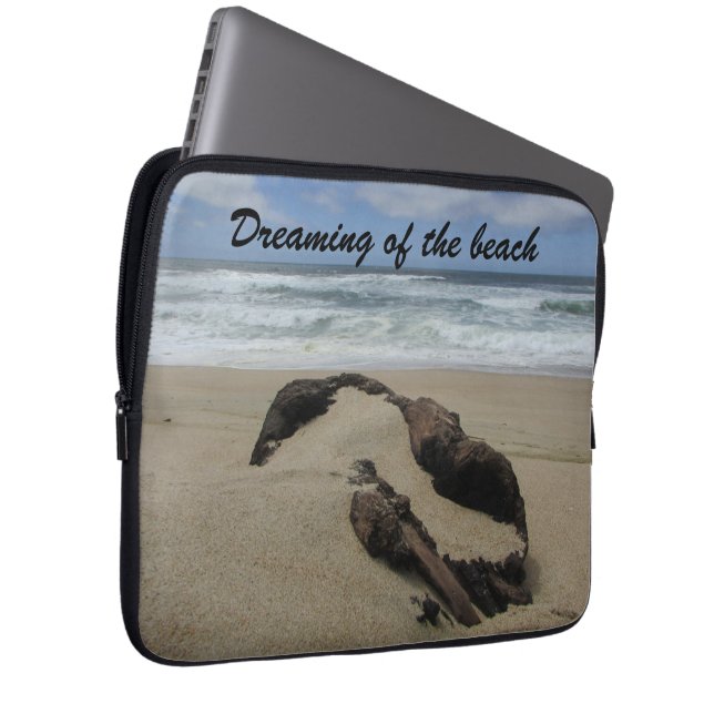 Surf Zand en driftwood West Coast Landscape Beach Laptop Sleeve (Voorkant Rechts)