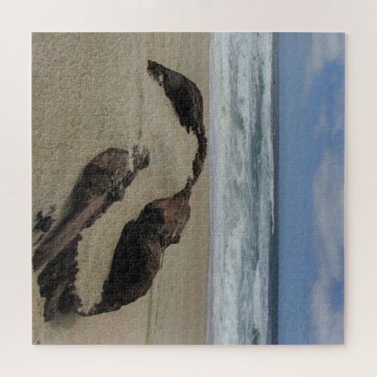 Surf Zand en driftwood West Coast Landscape Beach Legpuzzel (Horizontaal)