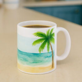 Surf Zand Palmboom Koffie Koffiemok