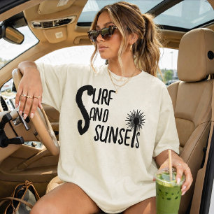 Surf Zand Zonsondergang Beach Vibes T-shirt