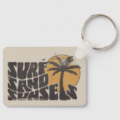 Surf Zand Zonsondergangen Beach Life Palm Tree Sleutelhanger (Voorkant)