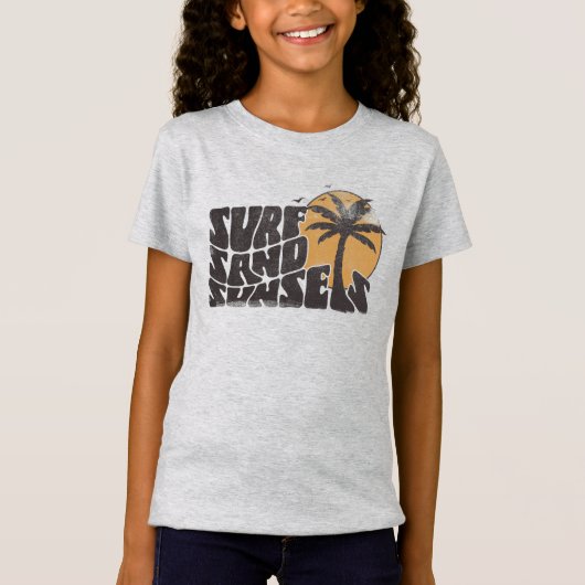 Surf Zand Zonsondergangen Beach Life Palm Tree T-shirt (Voorkant)