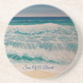 Surf Zee Zon strand Zandsteen Onderzetter (Voorkant)