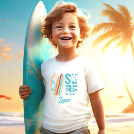 Surf Zomer Strand Jongen Aangepaste Naam Kinder Shirts