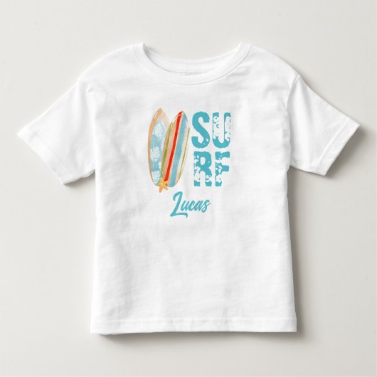 Surf Zomer Strand Jongen Aangepaste Naam Kinder Shirts (Voorkant)