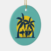 Surf zon- en palmbomen koel surf keramisch ornament (Rechts)