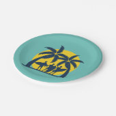 Surf zon- en palmbomen koel surf papieren bordje (Gekanteld)