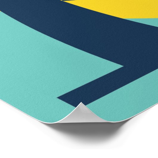 Surf zon- en palmbomen koel surf poster (Hoek)