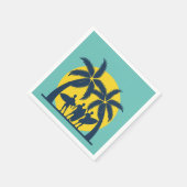 Surf zon- en palmbomen koel surf servet (Hoek)