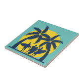 Surf zon- en palmbomen koel surf tegeltje (Zijkant)