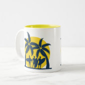 Surf zon- en palmbomen koel surf tweekleurige koffiemok (Voorkant links)