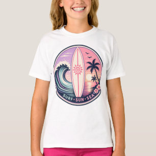 Surf • Zon • Zee Retro Tropische Golf Badge Vint T-shirt
