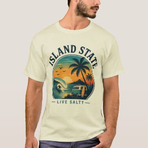 Surf Zonsondergang Ontsnapping voor Tropische Stra T-shirt
