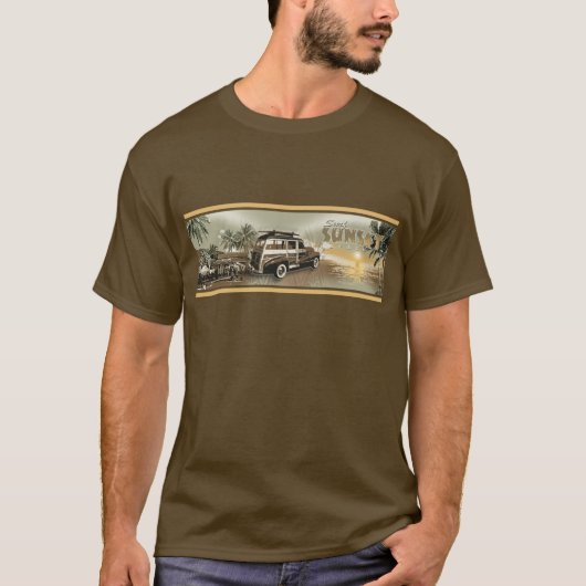surf zonsondergang t-shirt (Voorkant)