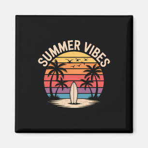 Surf Zonsondergang Zomer Stemming Retro Strand Pal Magneet