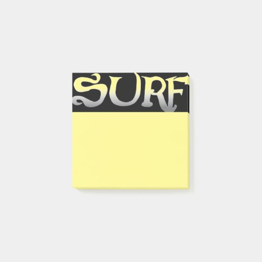 Surf zwart geel notitie pads post-it® notes (Voorkant)