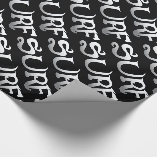 Surf zwart gekanteld glanzend inpakpapier (Hoek)