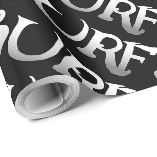 Surf zwart gekanteld glanzend inpakpapier (Rol Hoek)