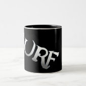 Surf zwart gekanteld tweekleurig mok (Center)