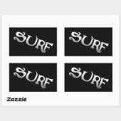Surf zwart grote rechthoek grote stickers (Vel)