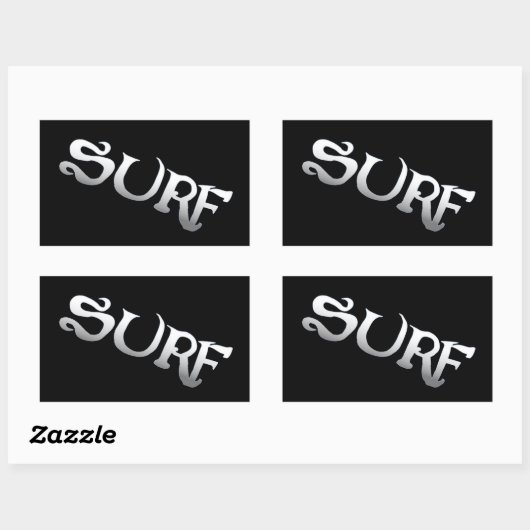 Surf zwart grote rechthoek grote stickers (Vel)