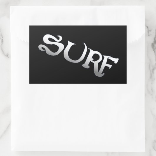 Surf zwart grote rechthoek grote stickers (Tas)