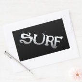 Surf zwart grote rechthoek grote stickers (Envelop)