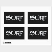 Surf zwart grote rechthoek grote stickers (Vel)