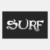 Surf zwart grote rechthoek grote stickers (Voorkant)