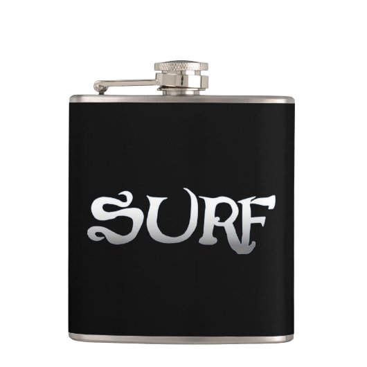 Surf zwart omwikkelde kolf heupfles (Voorkant)