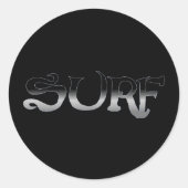 Surf zwart rond grote stickers (Voorkant)